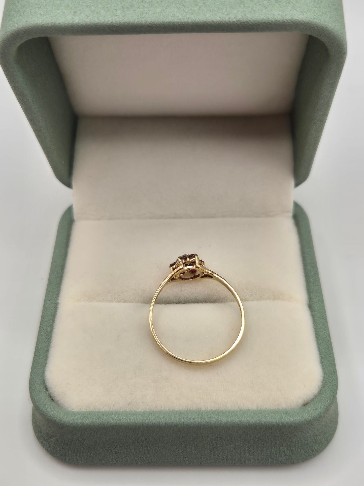 9ct gold ruby and diamond ring