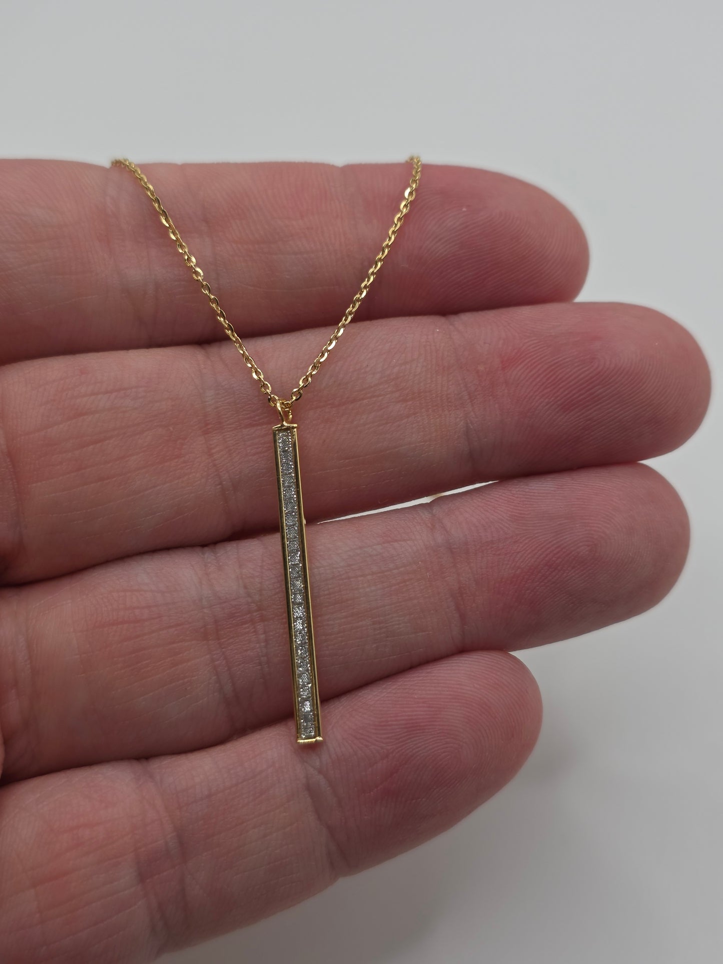 9ct gold glitter ladder necklace