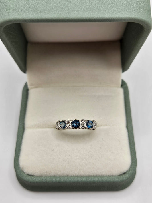 9ct gold blue topaz and diamond ring