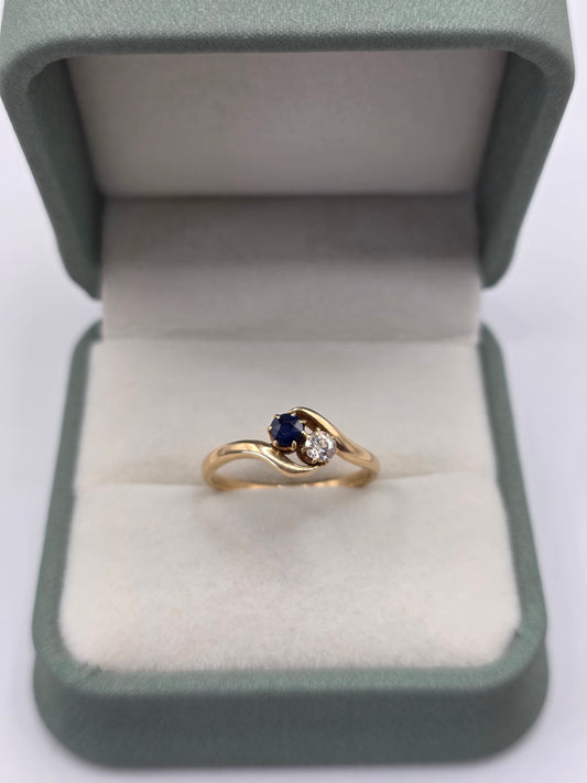 14ct gold sapphire and diamond ring