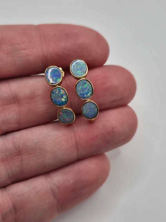 9ct gold opal earrings