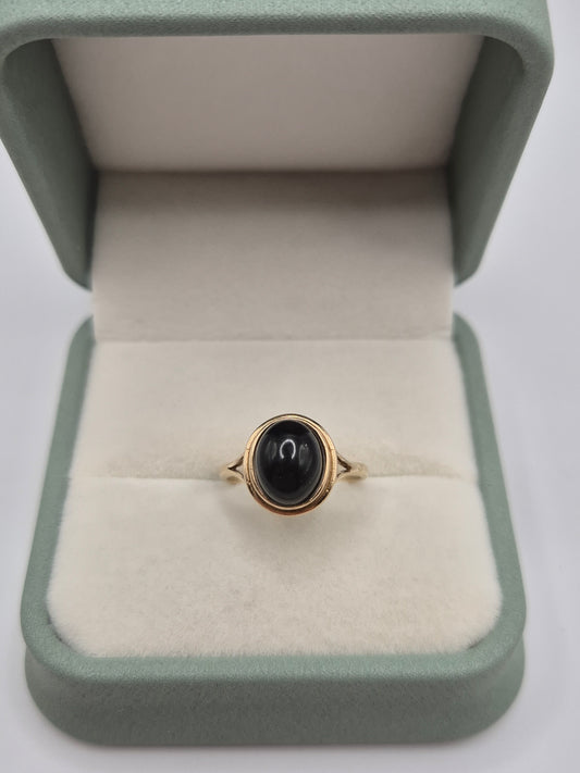 9ct gold rock crystal ring