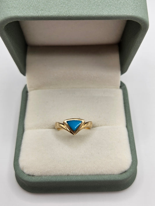 9ct gold turquoise ring