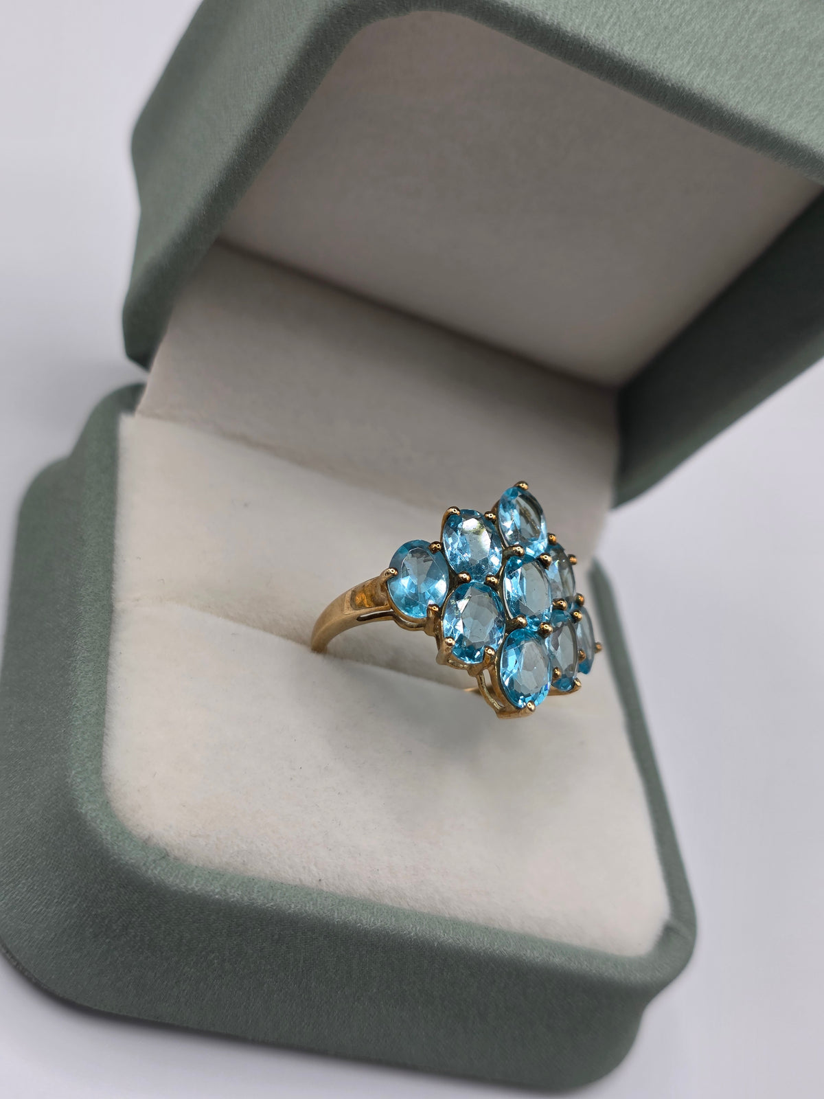 9ct gold blue apatite ring