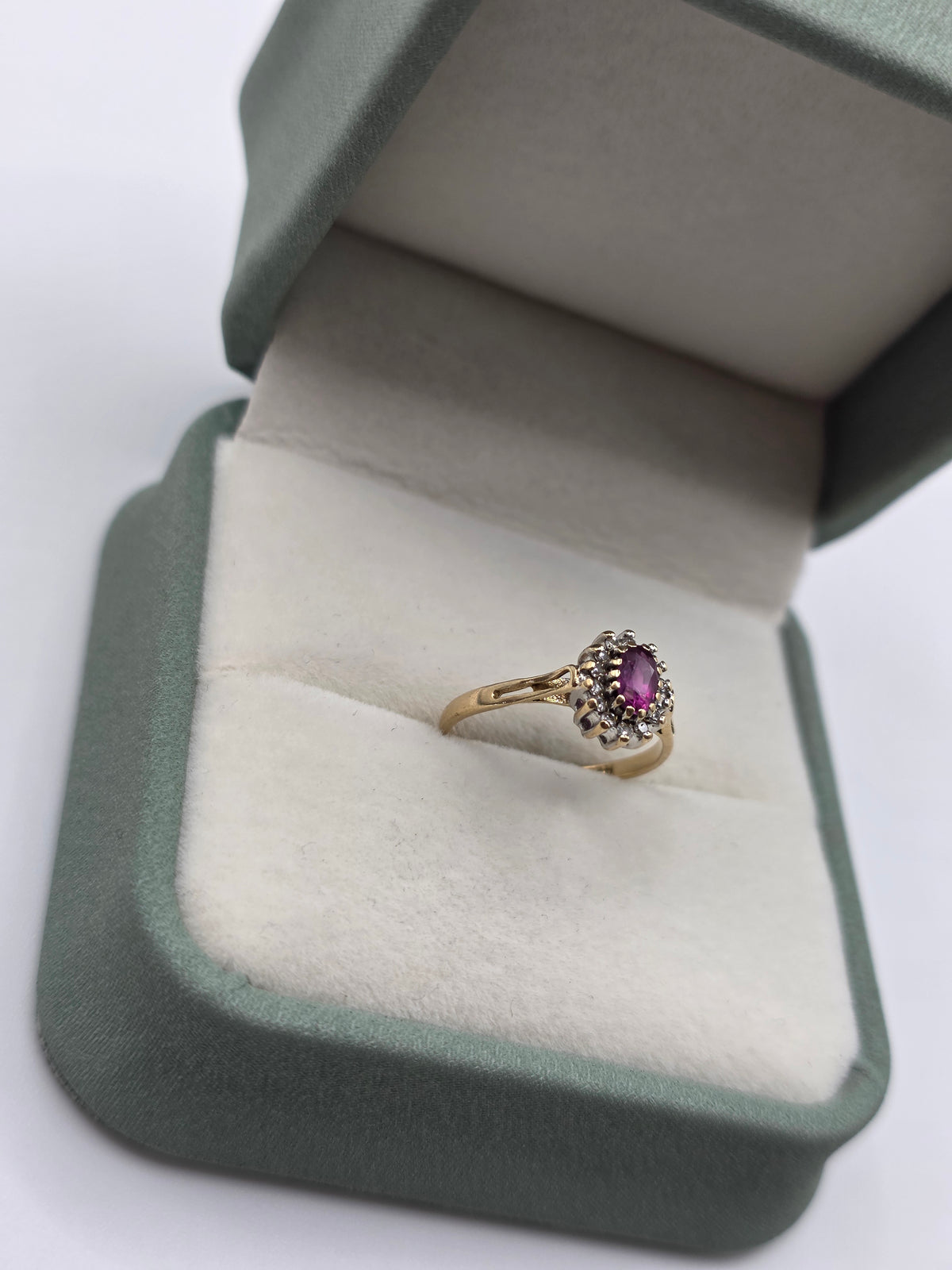 9ct gold ruby and diamond ring