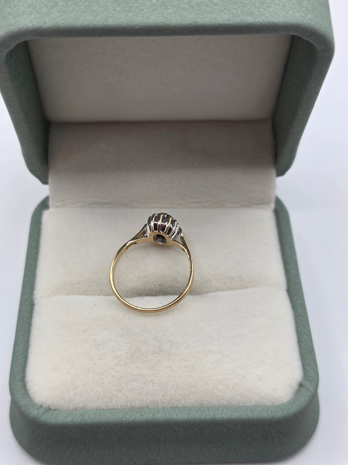 9ct gold ruby and diamond ring