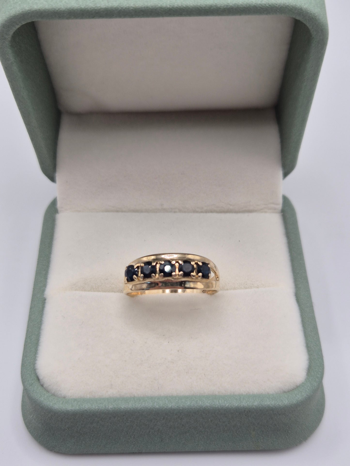 9ct gold sapphire half eternity ring