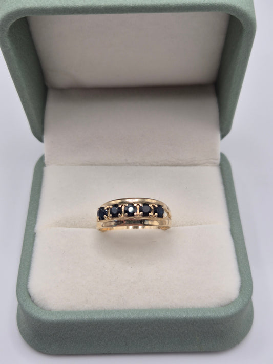 9ct gold sapphire half eternity ring
