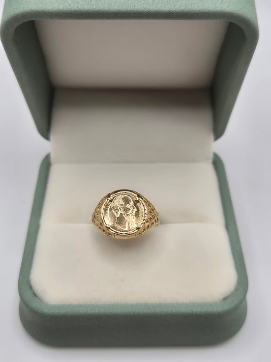 9ct gold coin ring