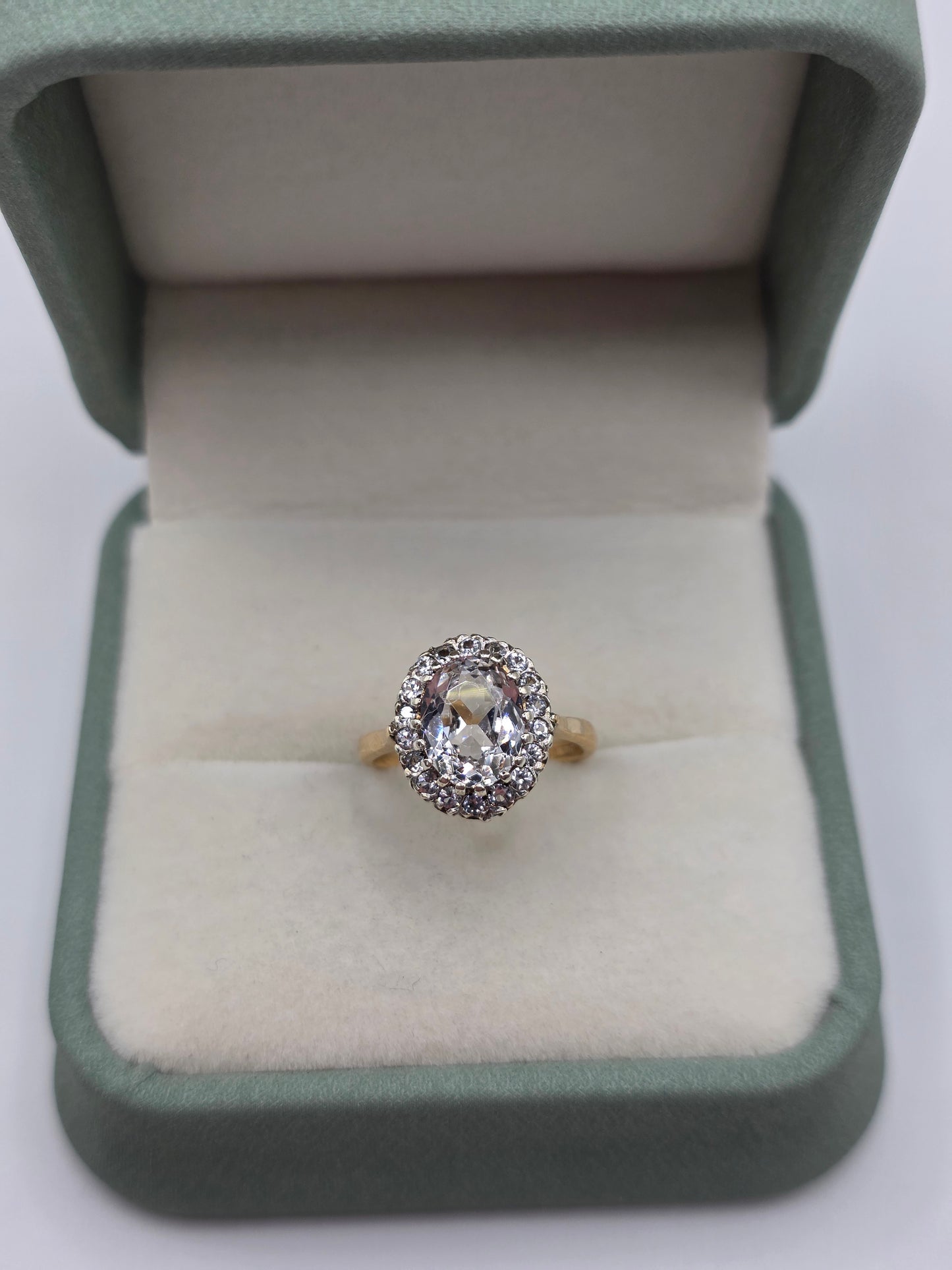 9ct gold morganite and zircon ring