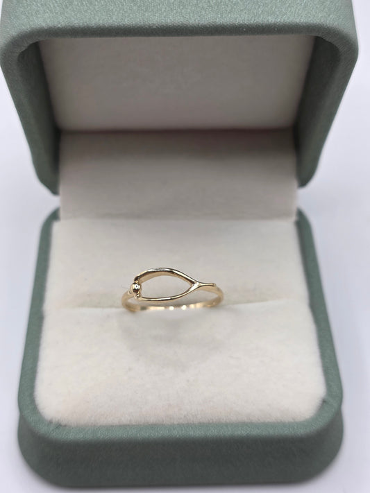 9ct gold wishbone ring
