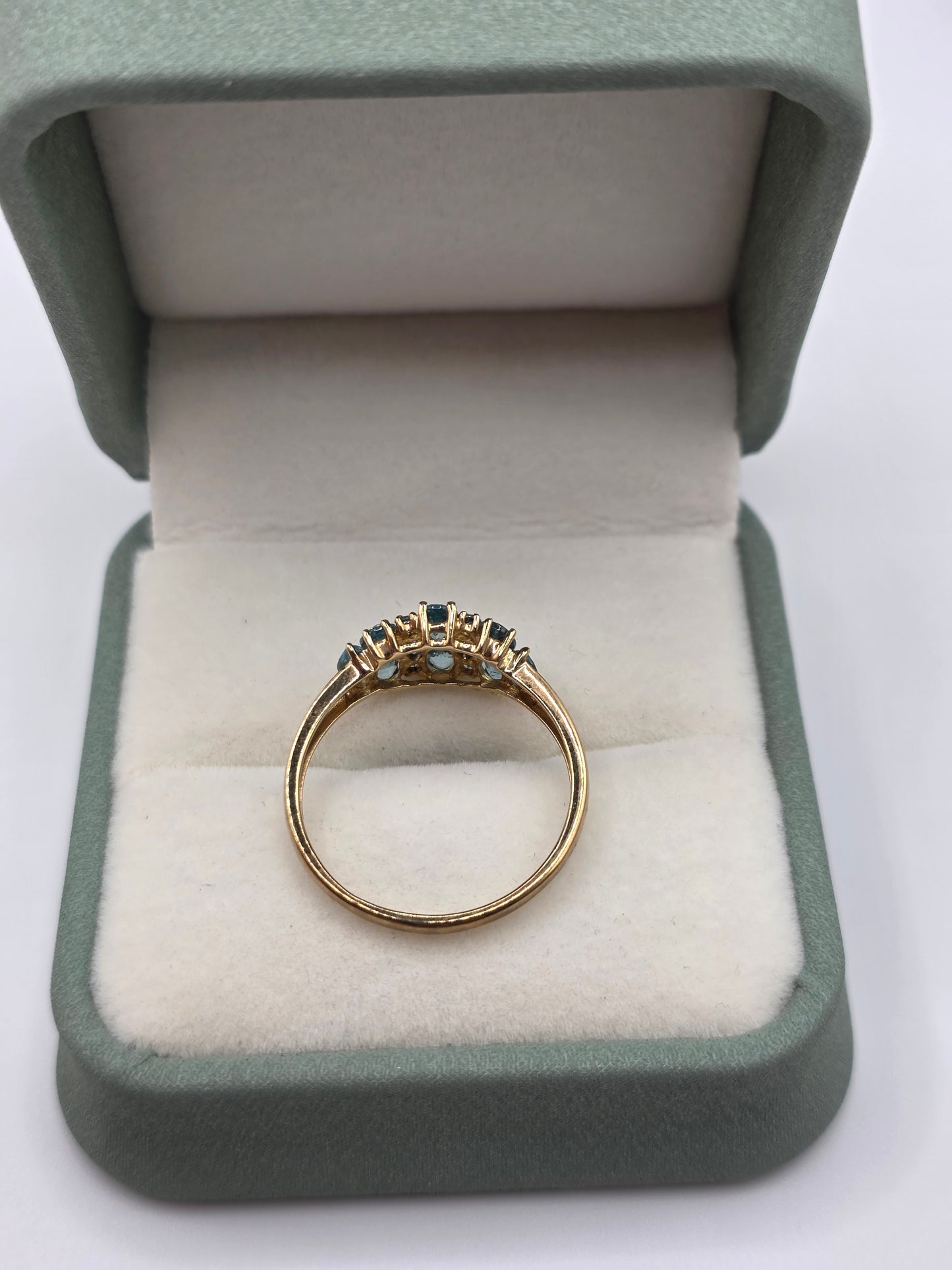 9ct gold blue gemstone ring