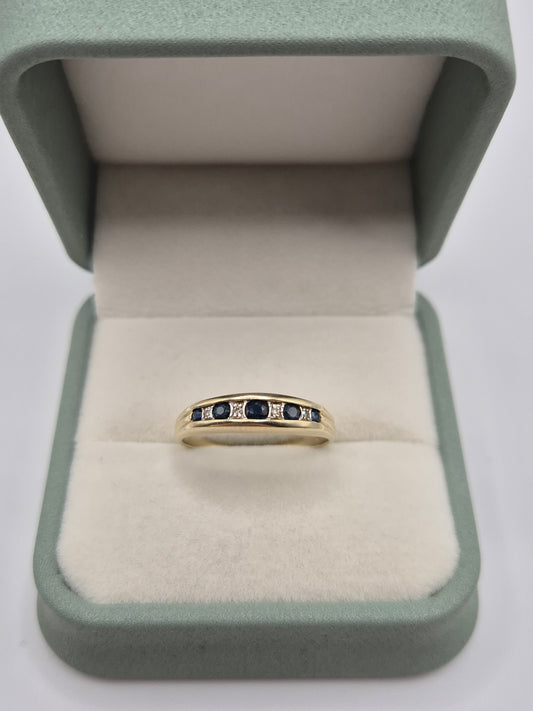 9ct gold sapphire and diamond ring