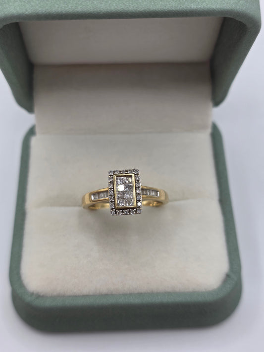 9ct gold diamond ring