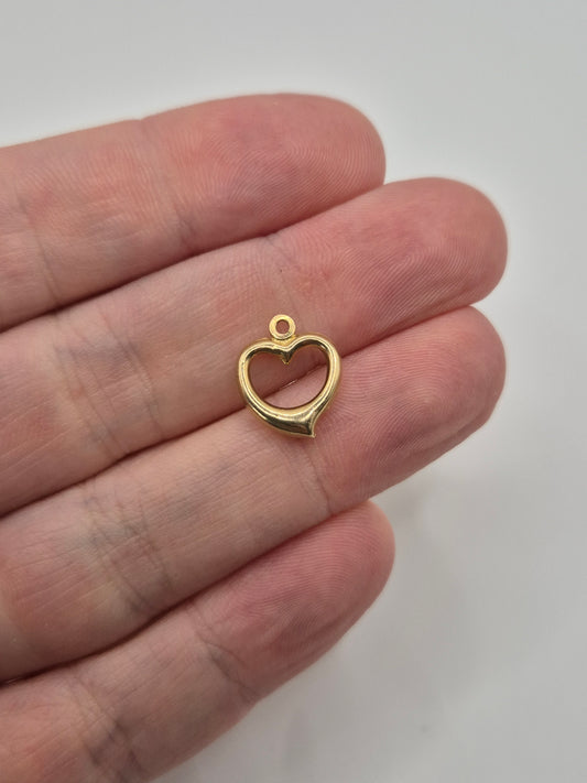 9ct gold heart charm