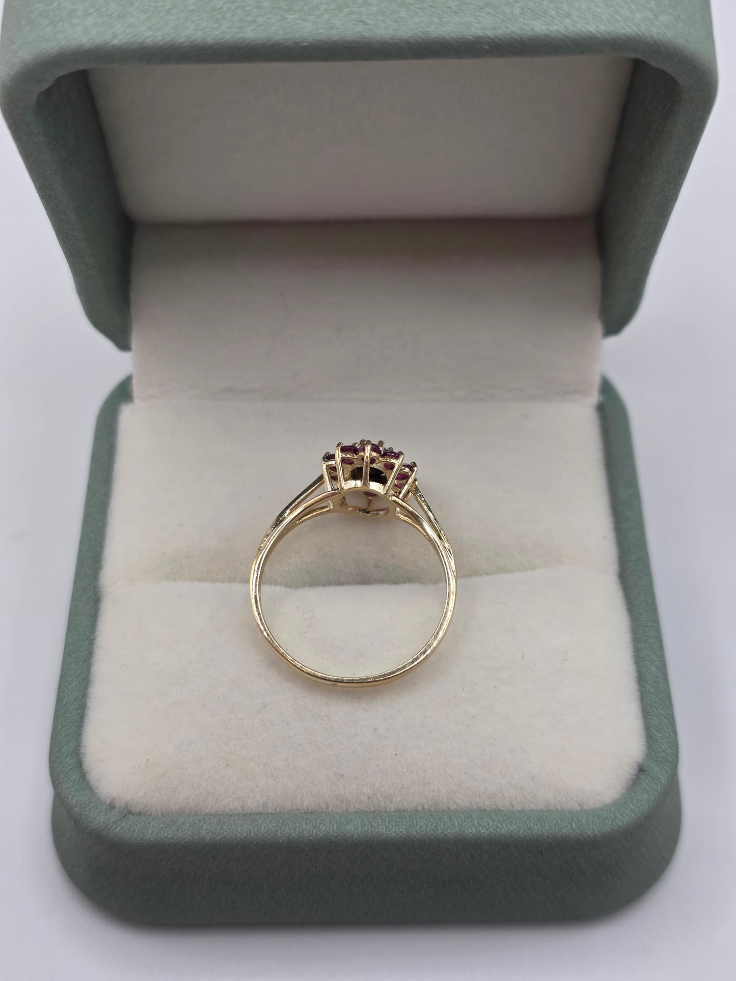 9ct gold opal triplet and ruby ring