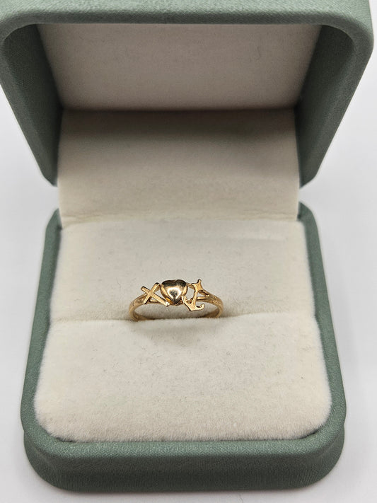 9ct gold hope, faith and charity ring