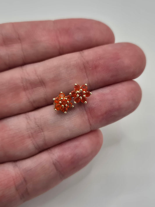 9ct gold fire opal earrings