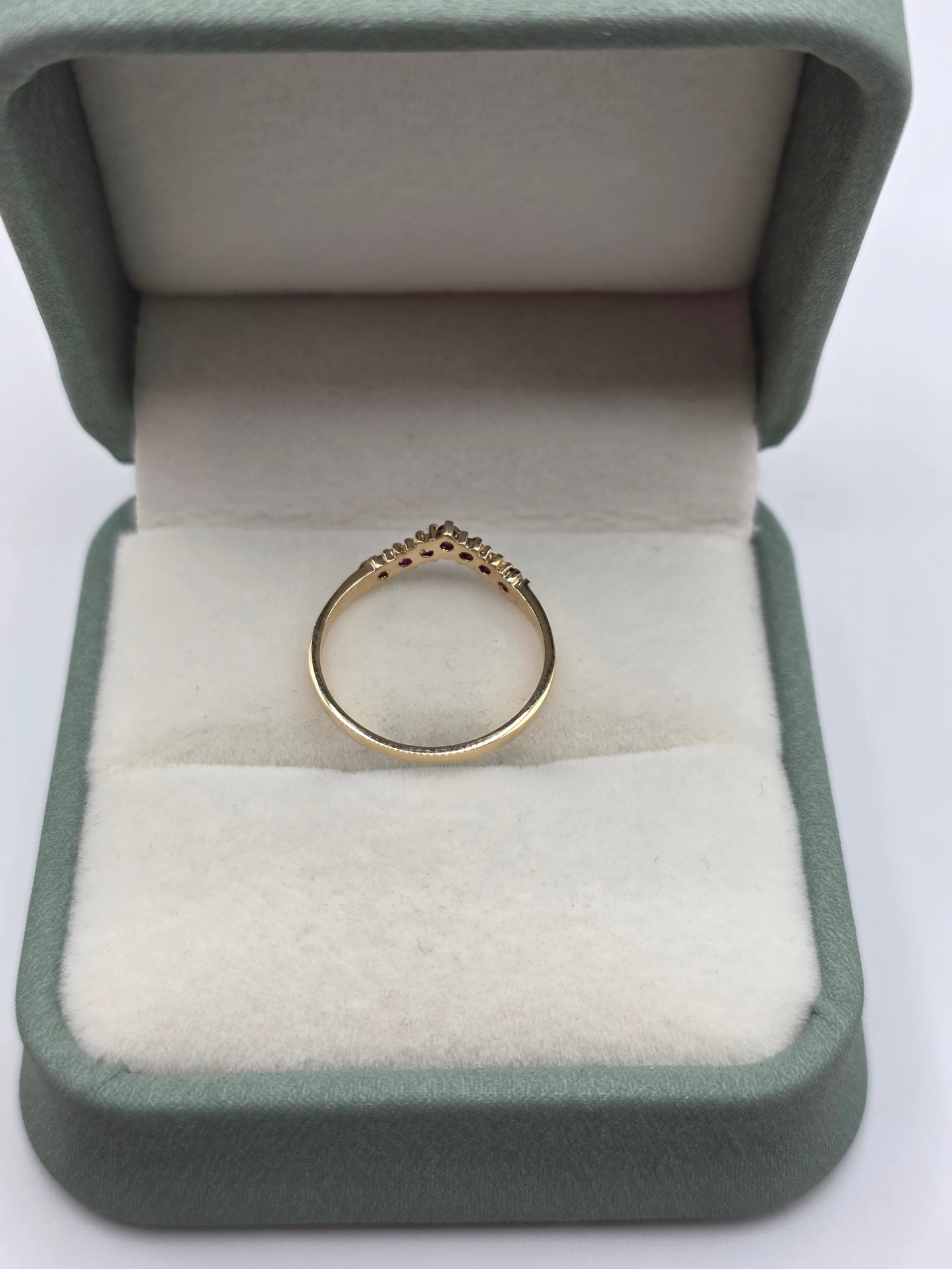 9ct gold ruby wishbone ring