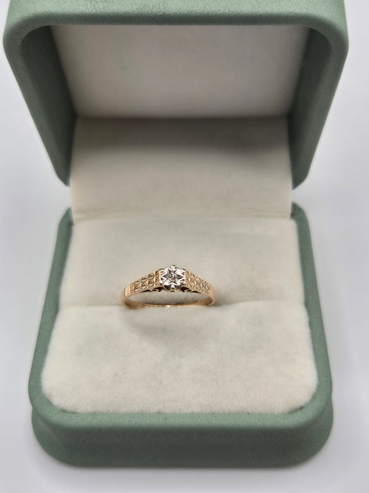 9ct rose gold diamond ring