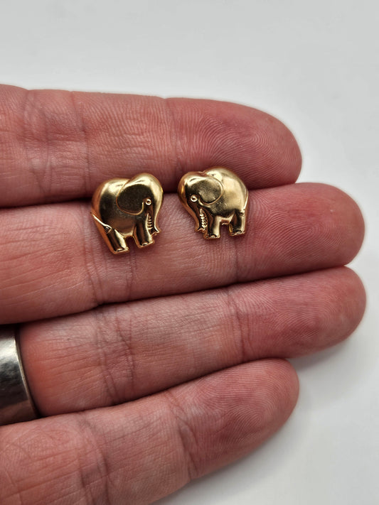 9ct gold elephant earrings