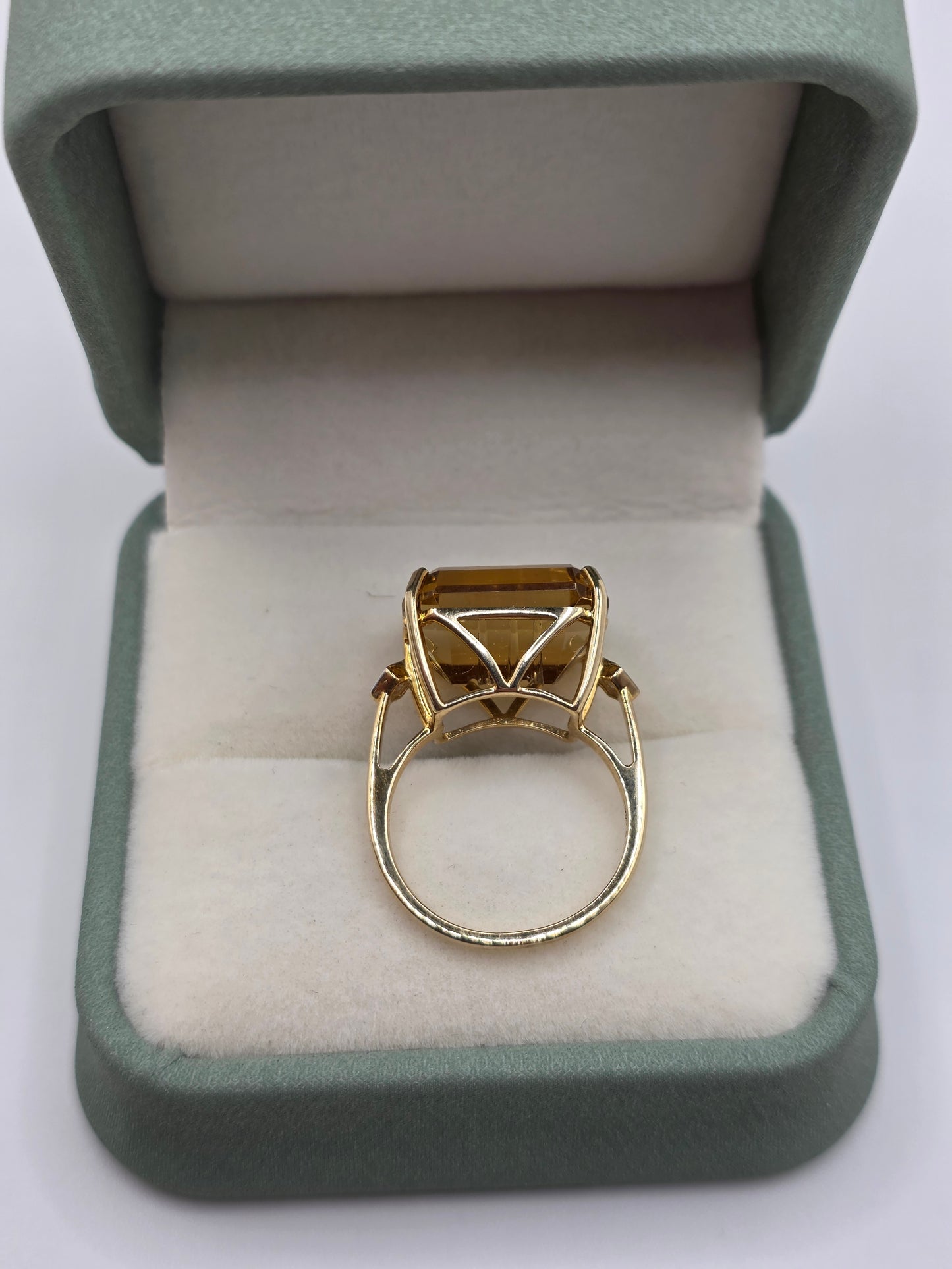 Glen lehrer 9ct gold citrine and white topaz ring