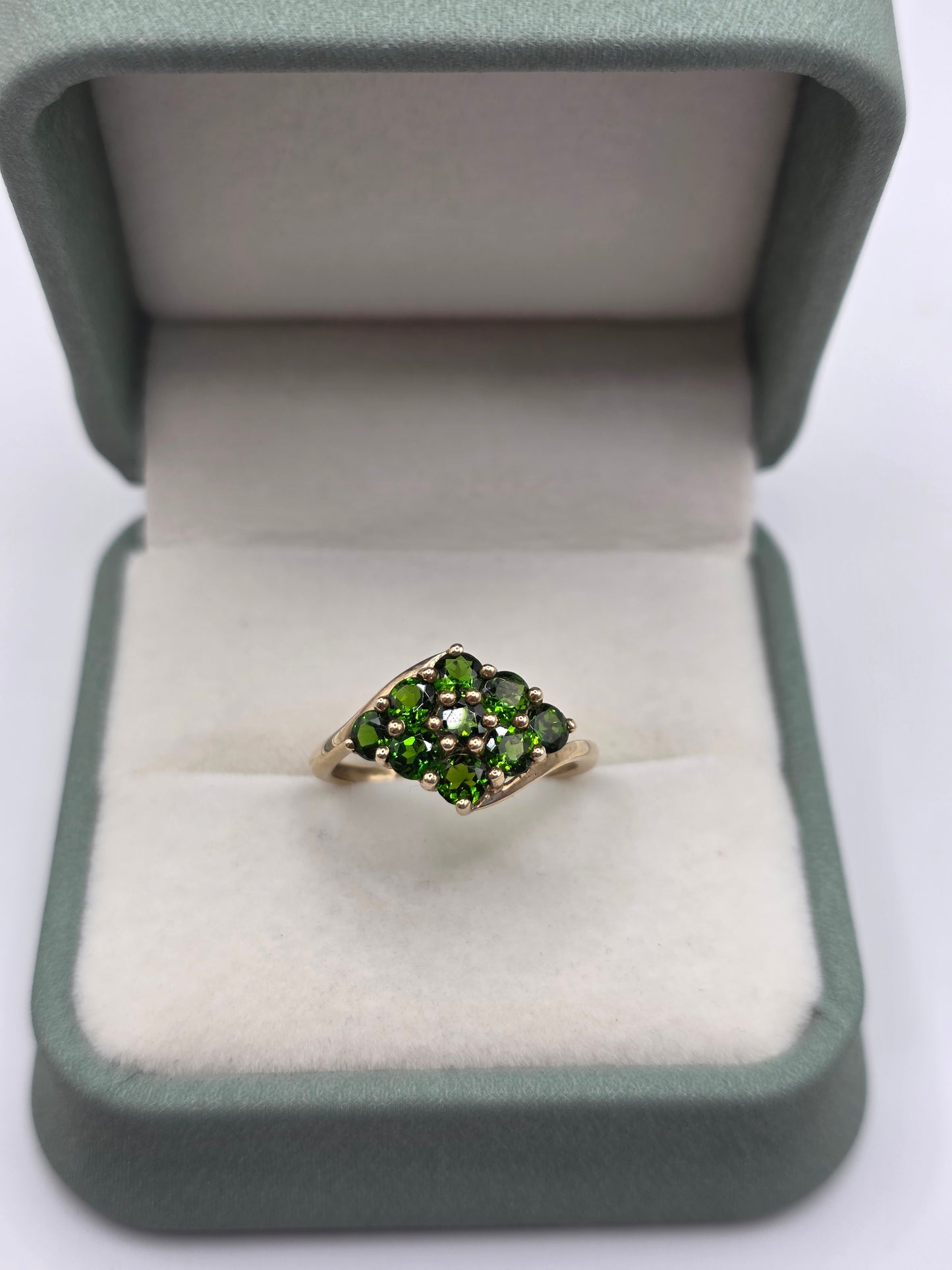 9ct gold diopside ring