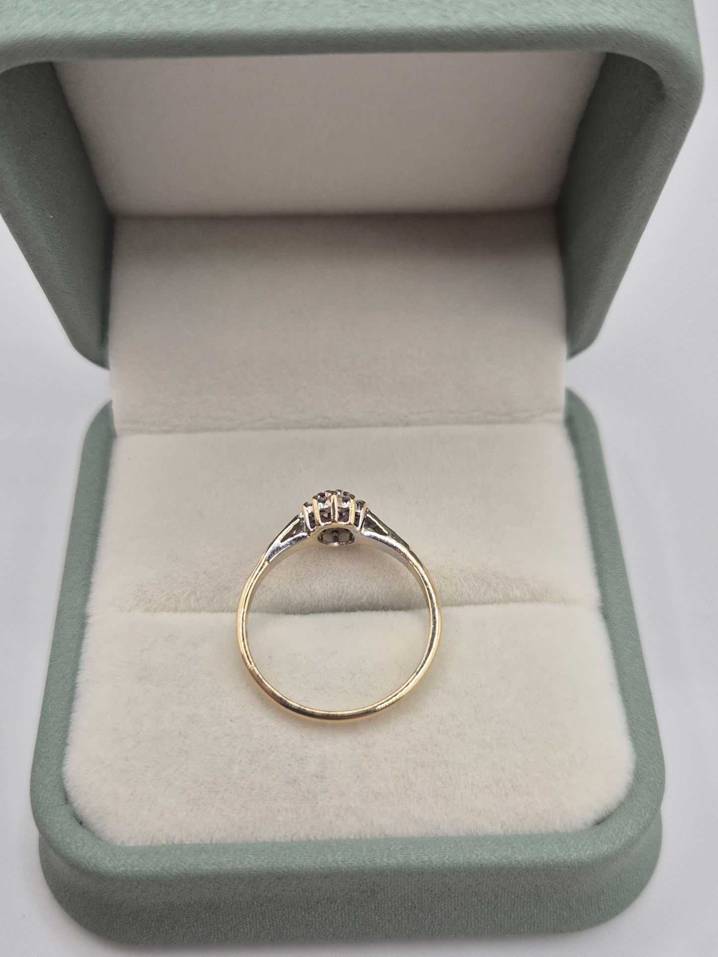 9ct gold ruby and diamond ring