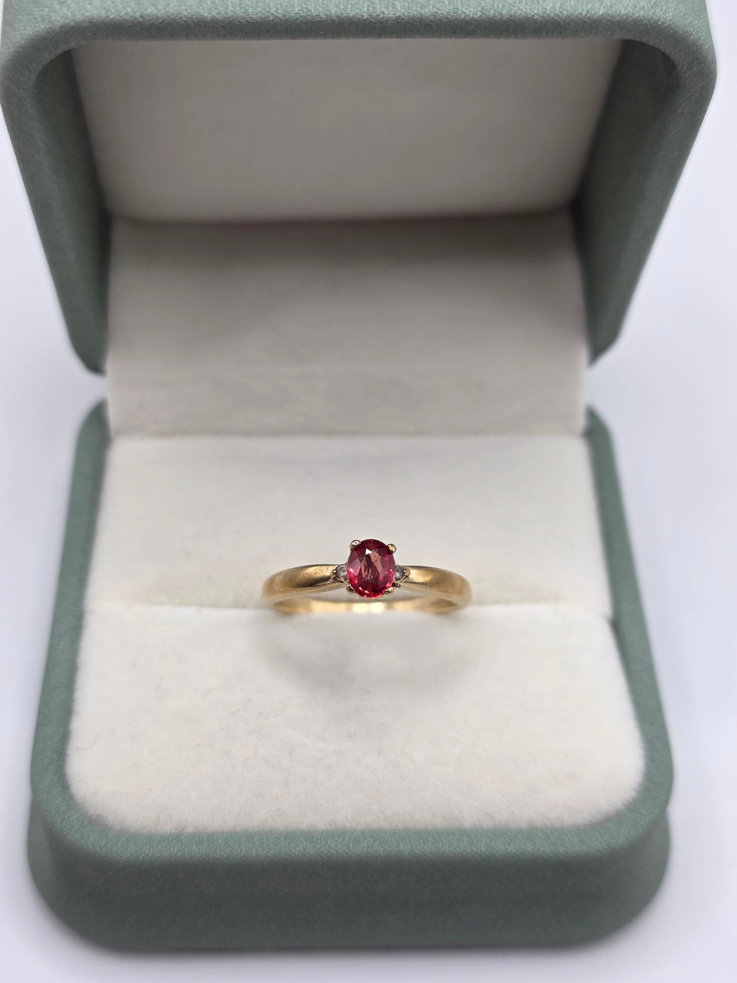 9ct gold tourmaline and diamond ring