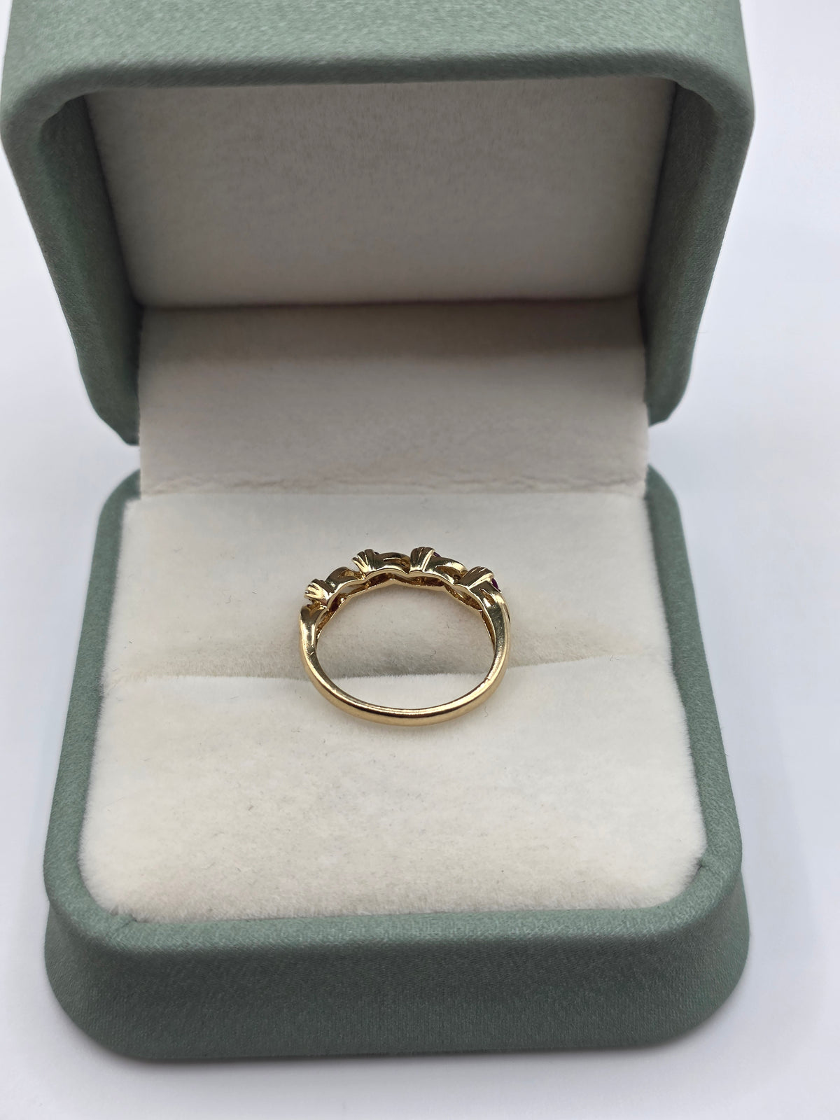 9ct gold ruby and diamond ring