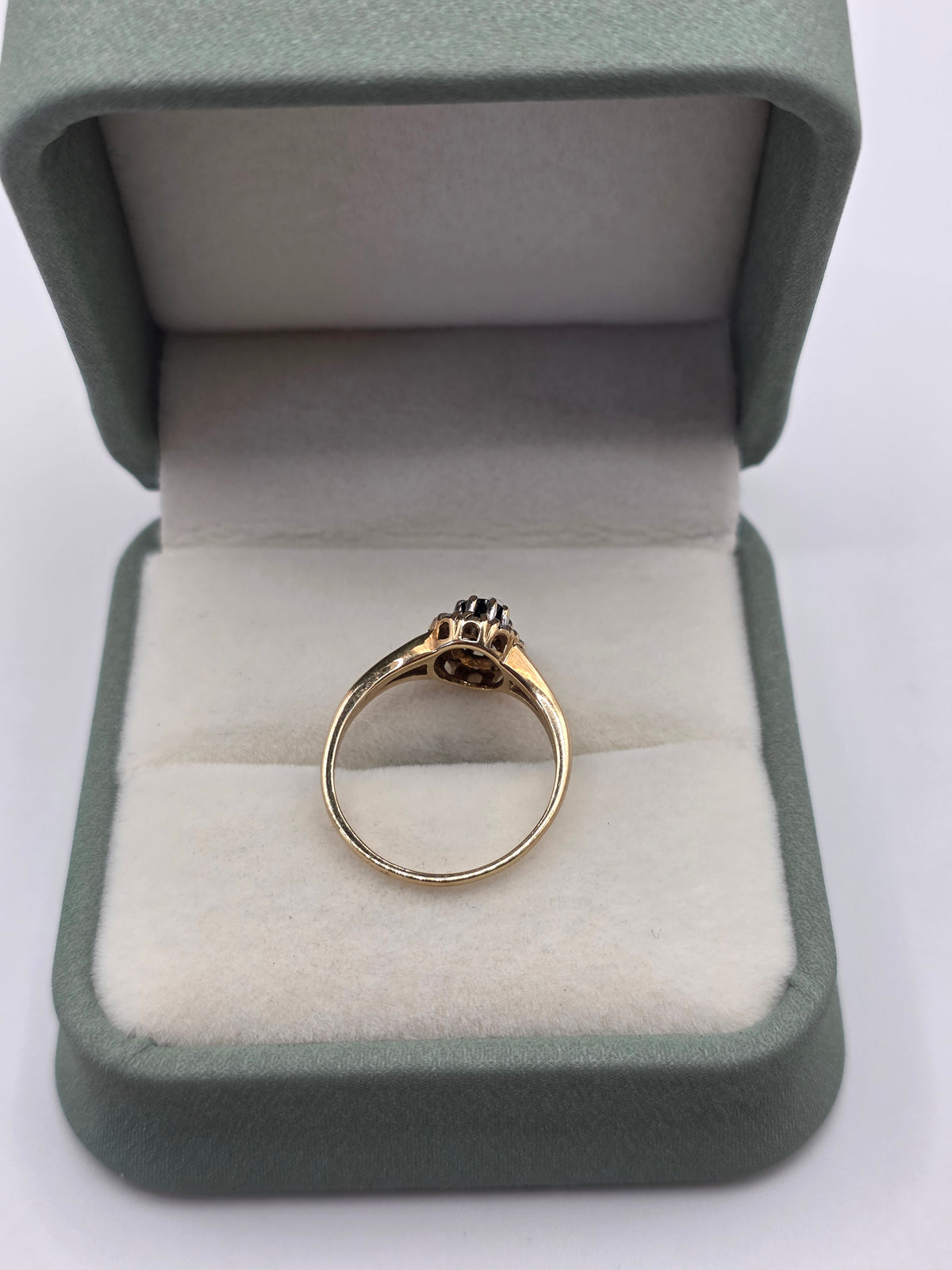 9ct gold sapphire and zircon ring
