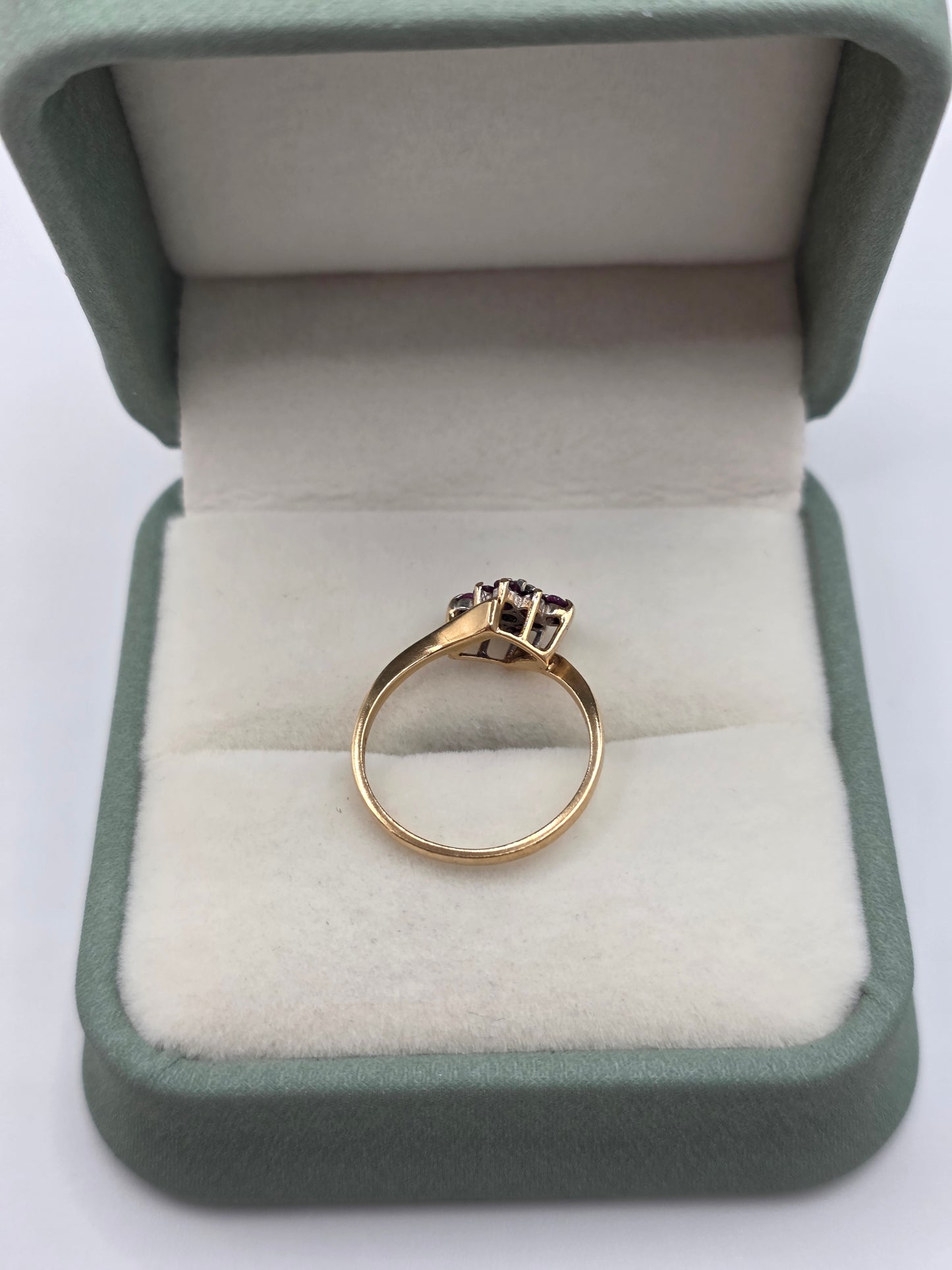 9ct gold ruby and diamond ring