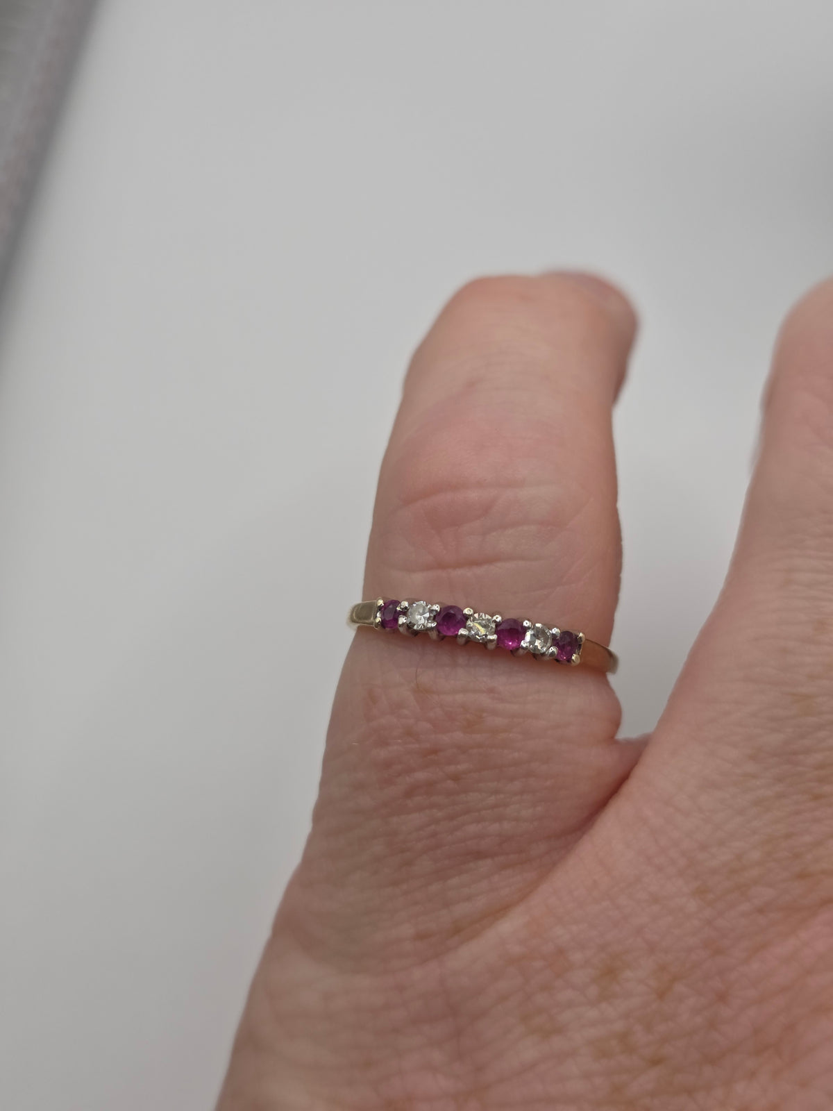 9ct gold ruby and diamond ring