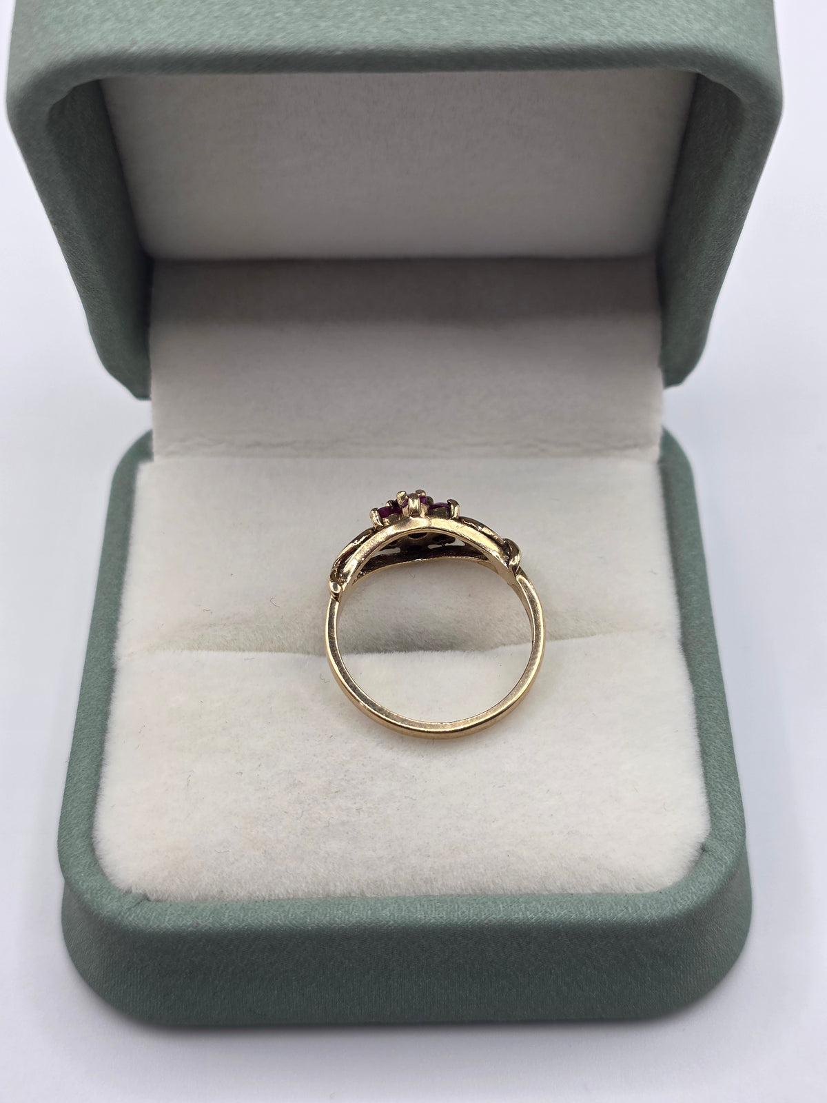 9ct gold ruby cluster ring
