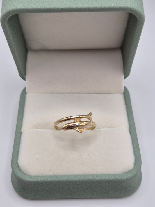 9ct gold dolphin ring