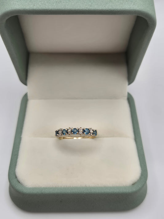 9ct gold sapphire and diamond ring