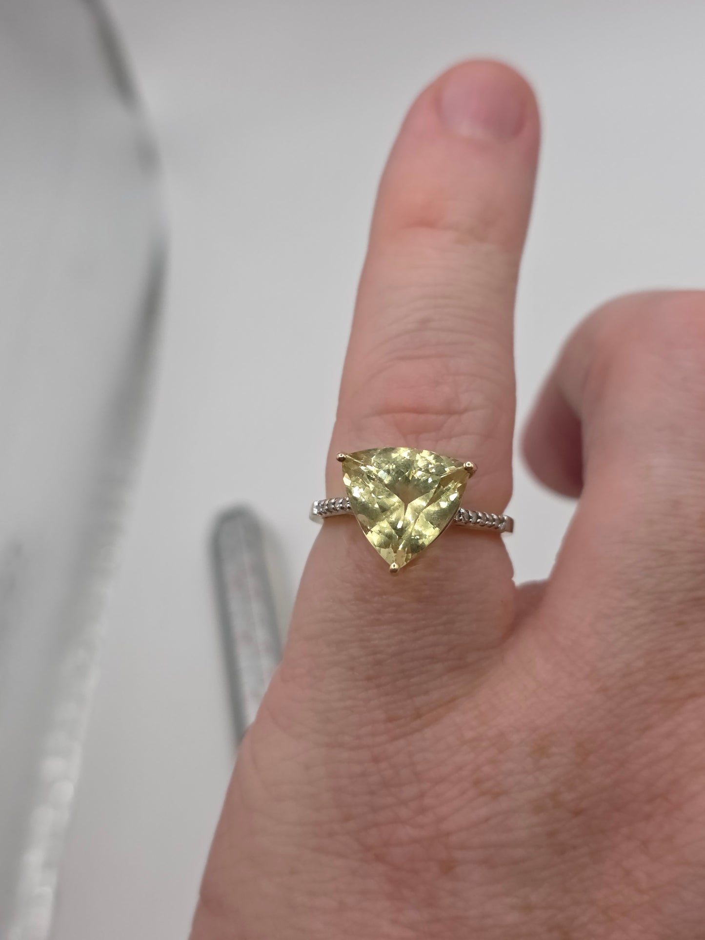 9ct gold citrine and diamond ring