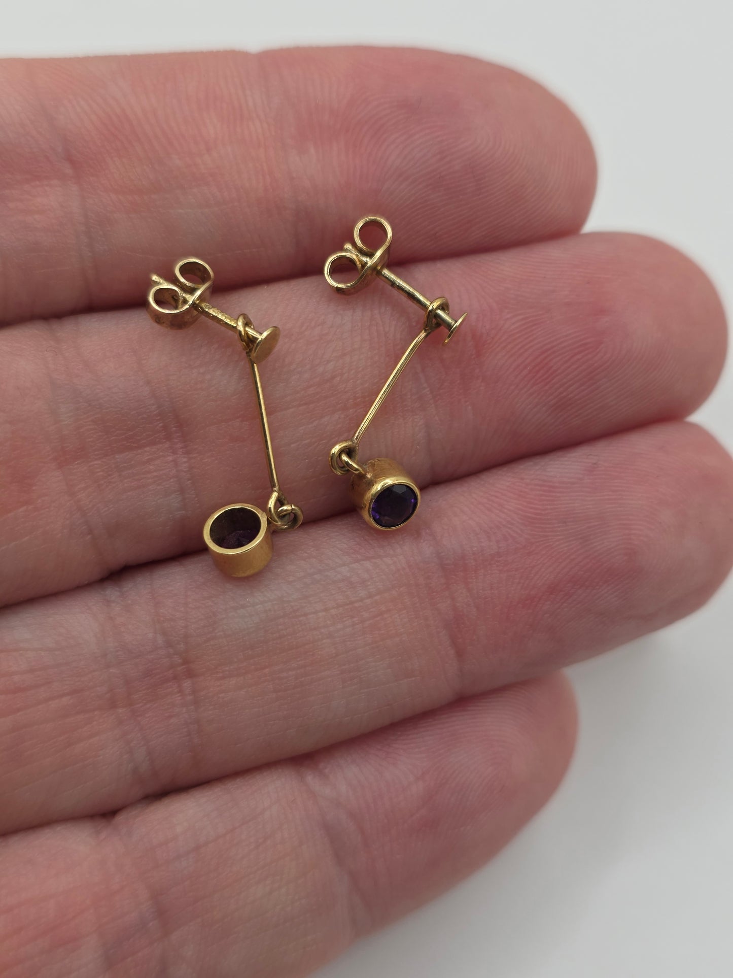 9ct gold amethyst earrings
