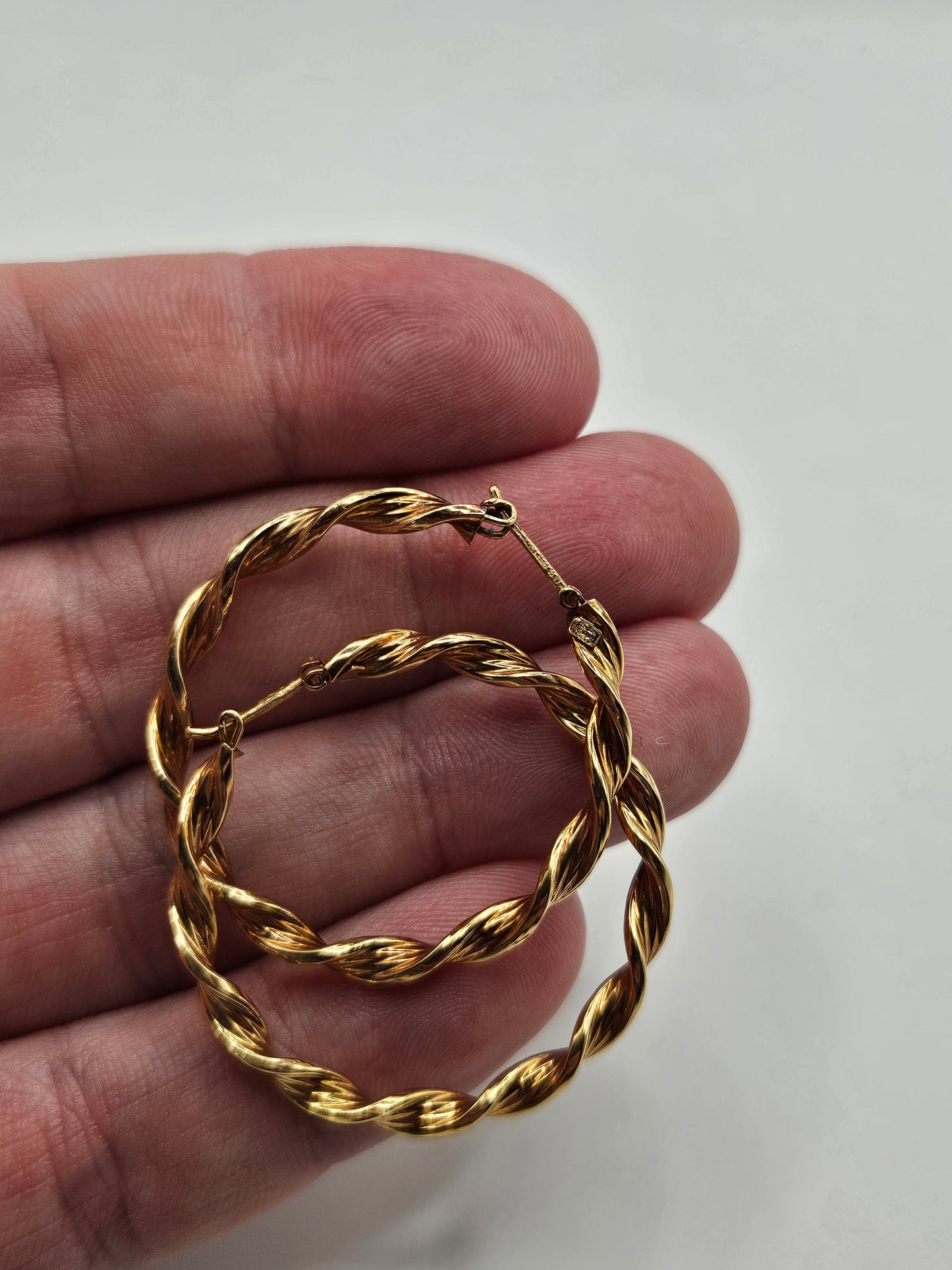 9ct rose gold twisted creoles