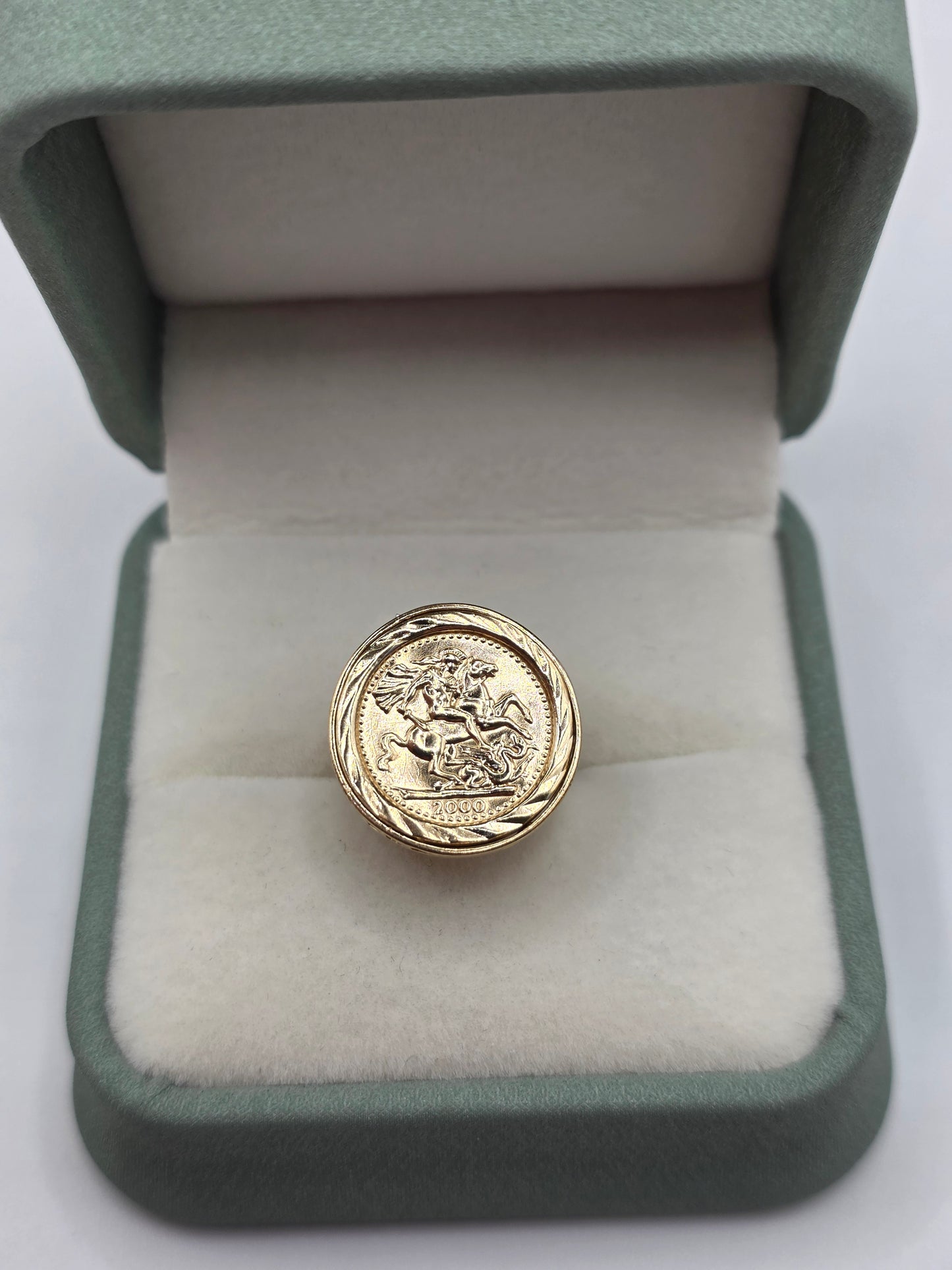 9ct gold st george ring