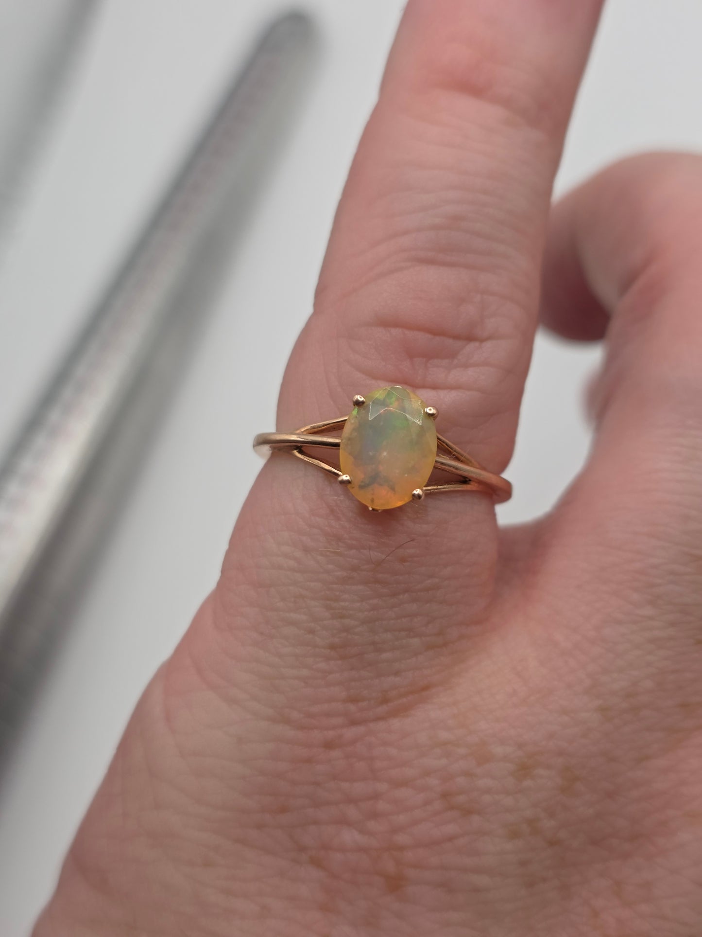 9ct rose gold opal ring