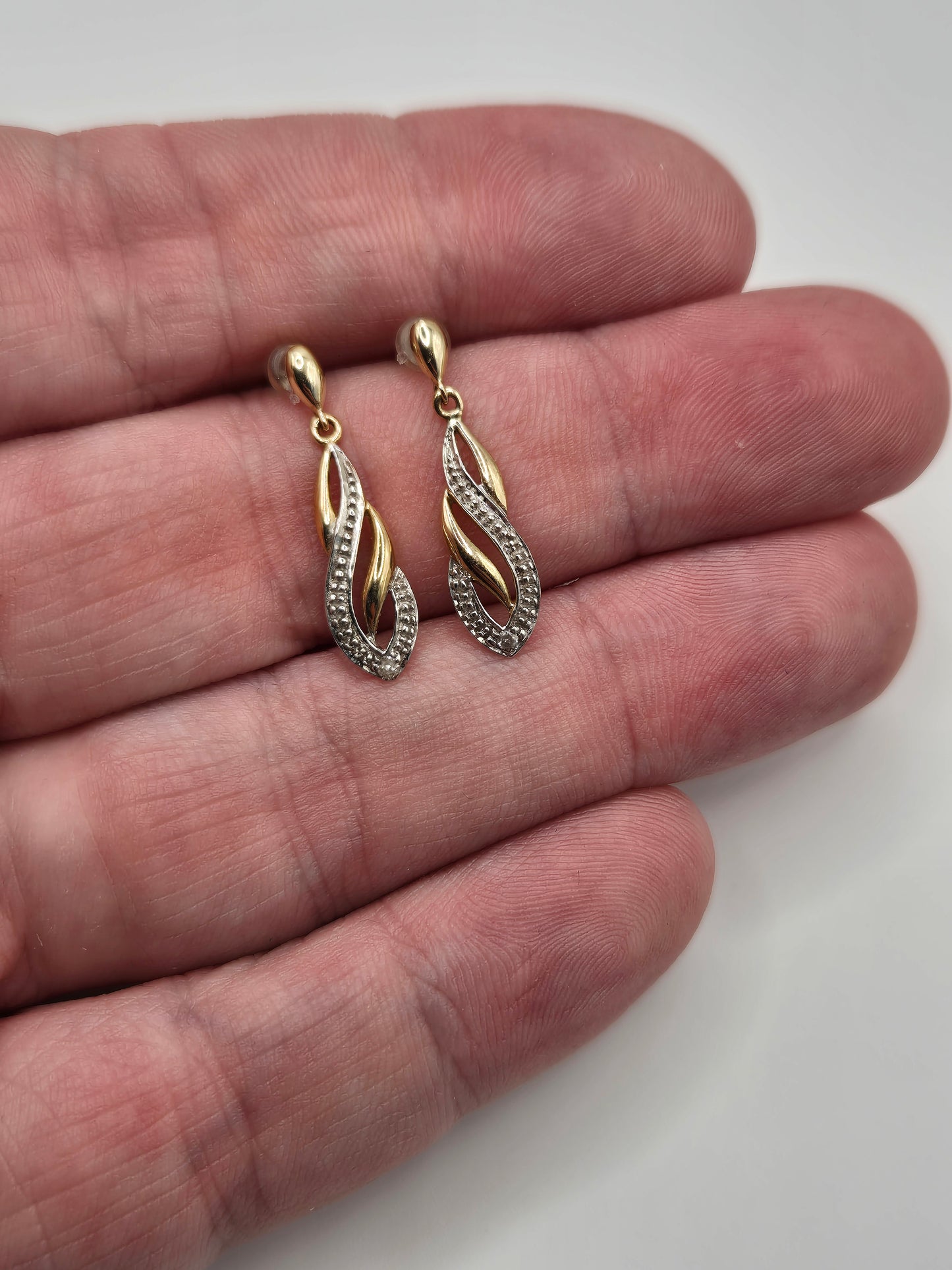 9ct gold diamond earrings