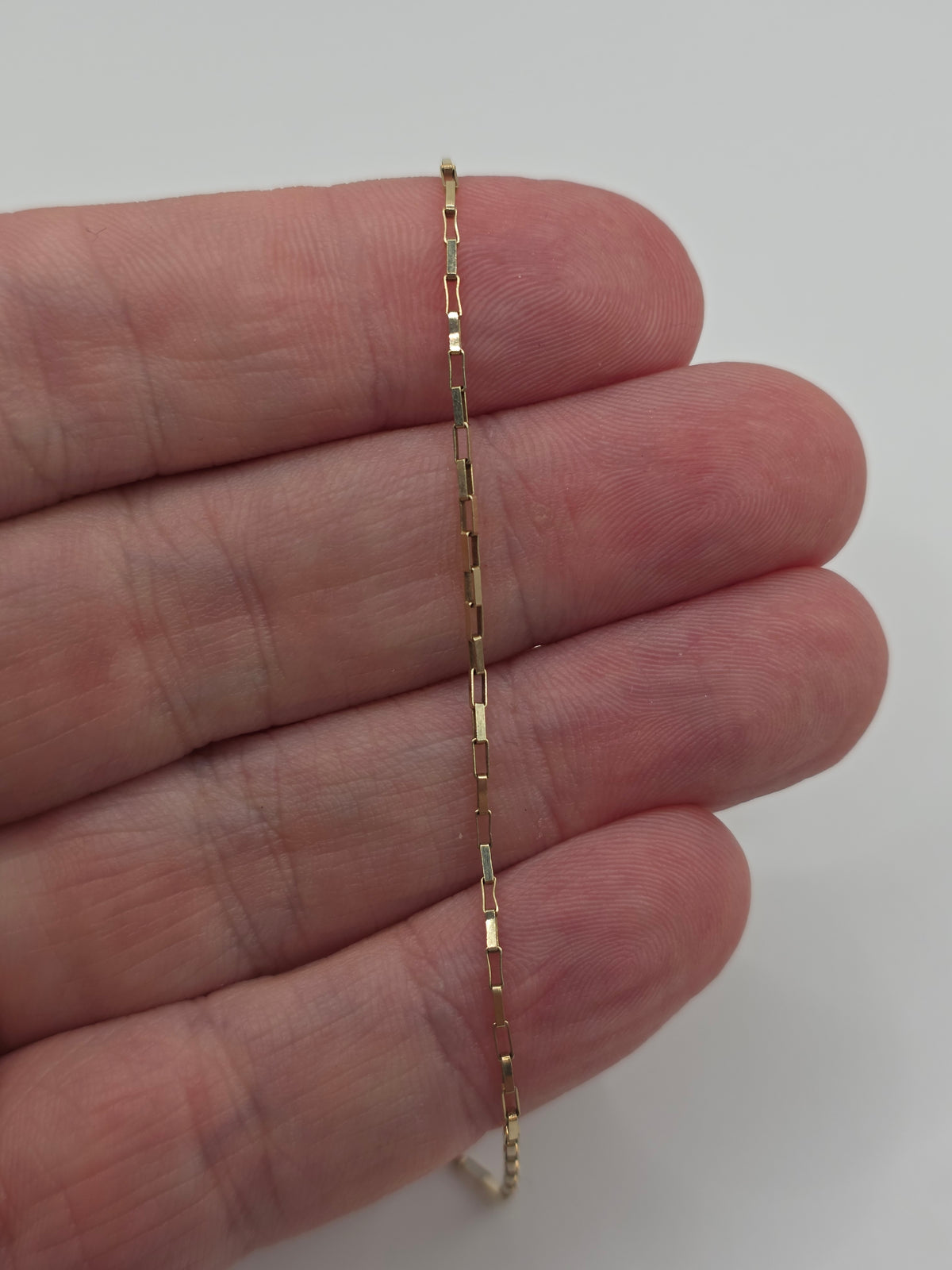 9ct gold box link bracelet