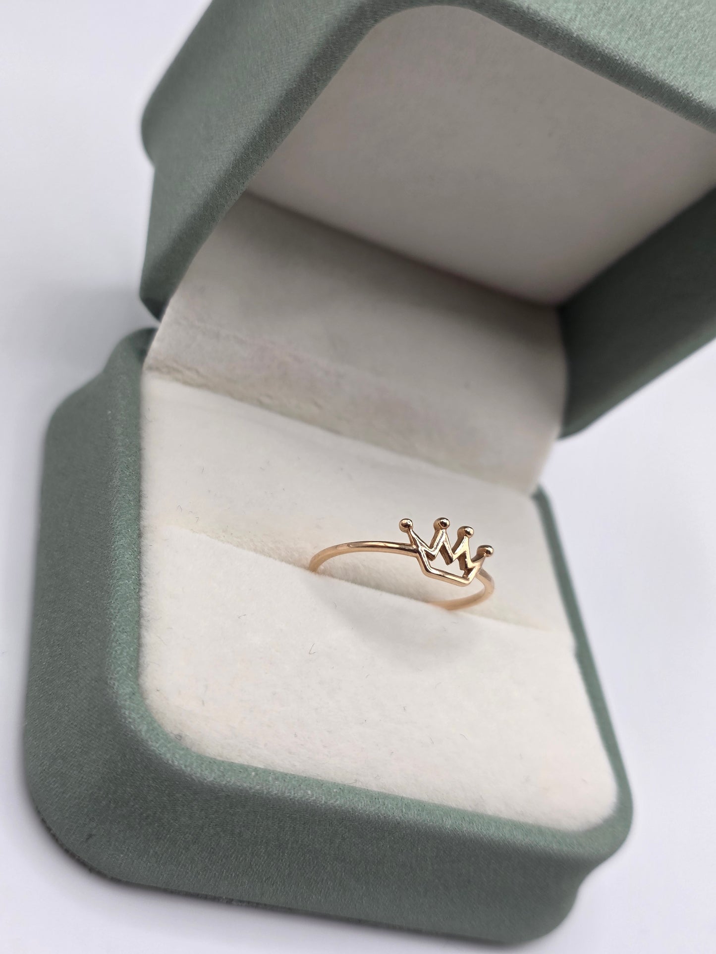 14ct rose gold crown ring