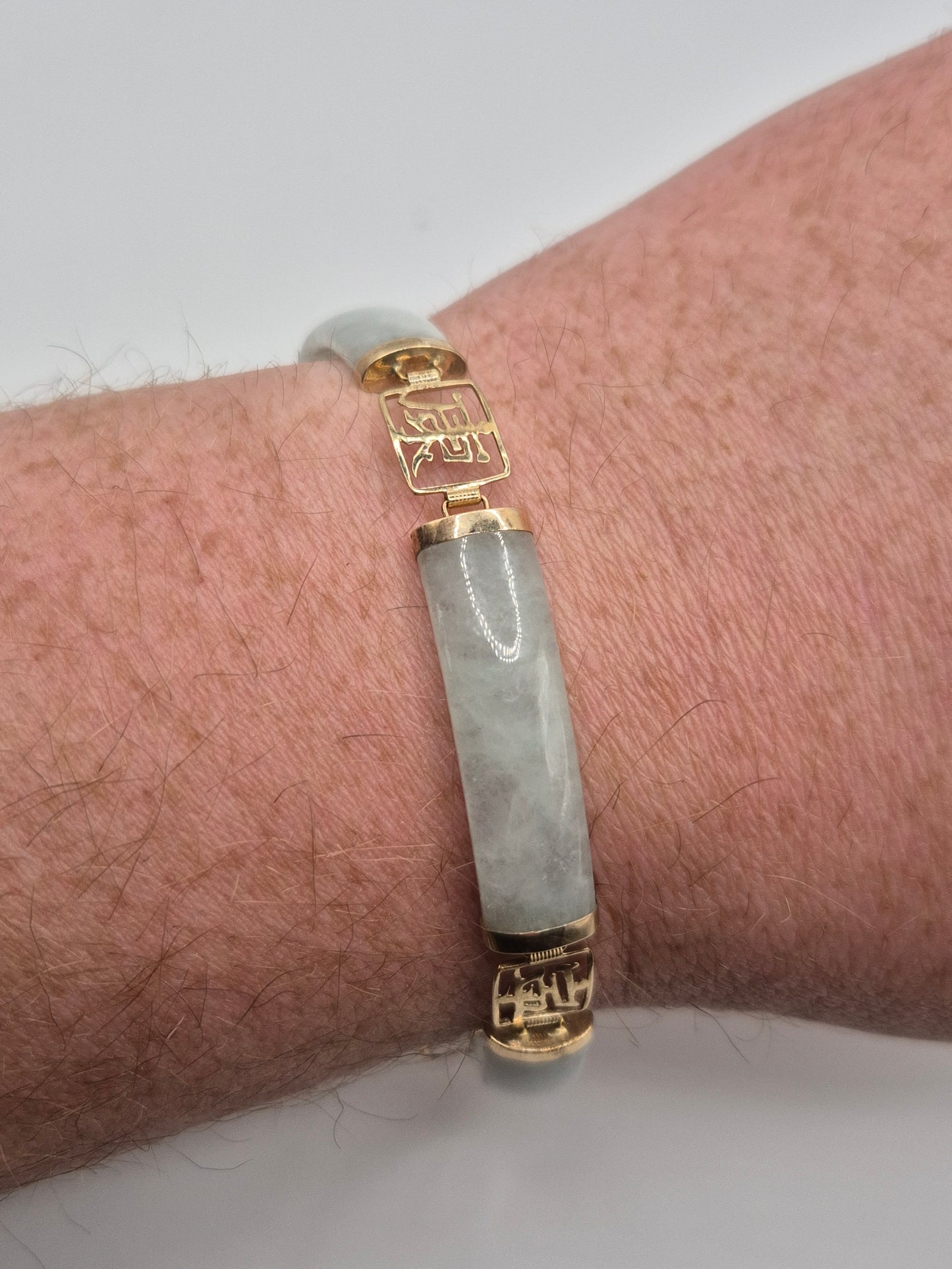 9ct gold jade bracelet