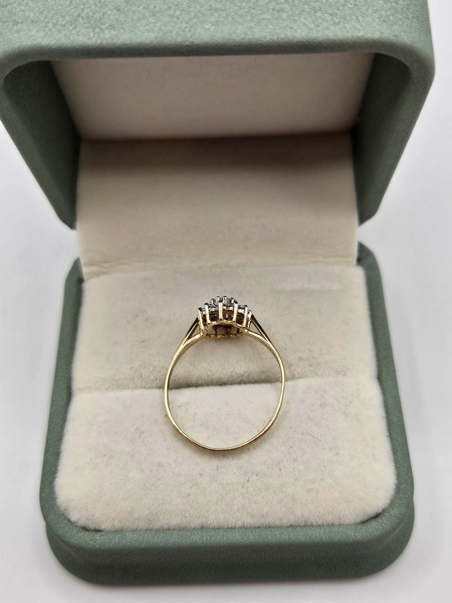 9ct gold opal and cz ring