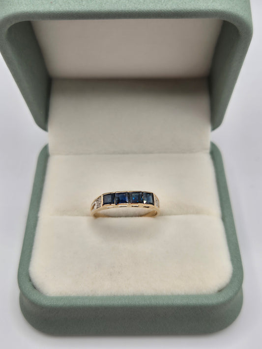 9ct gold sapphire and diamond ring