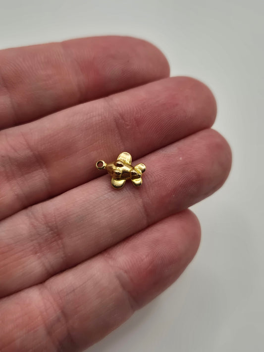 9ct gold plane charm