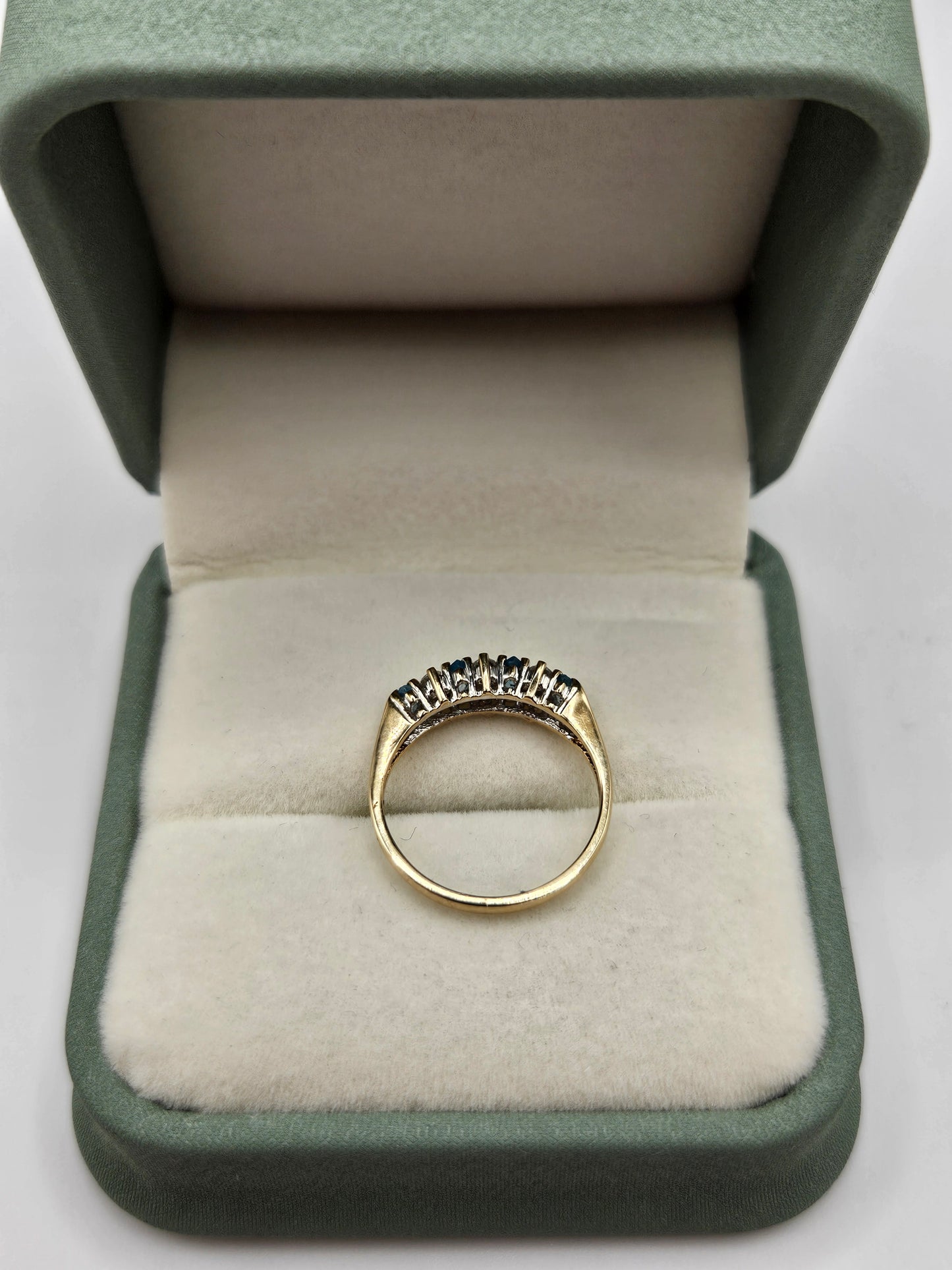 9ct gold topaz and cz ring