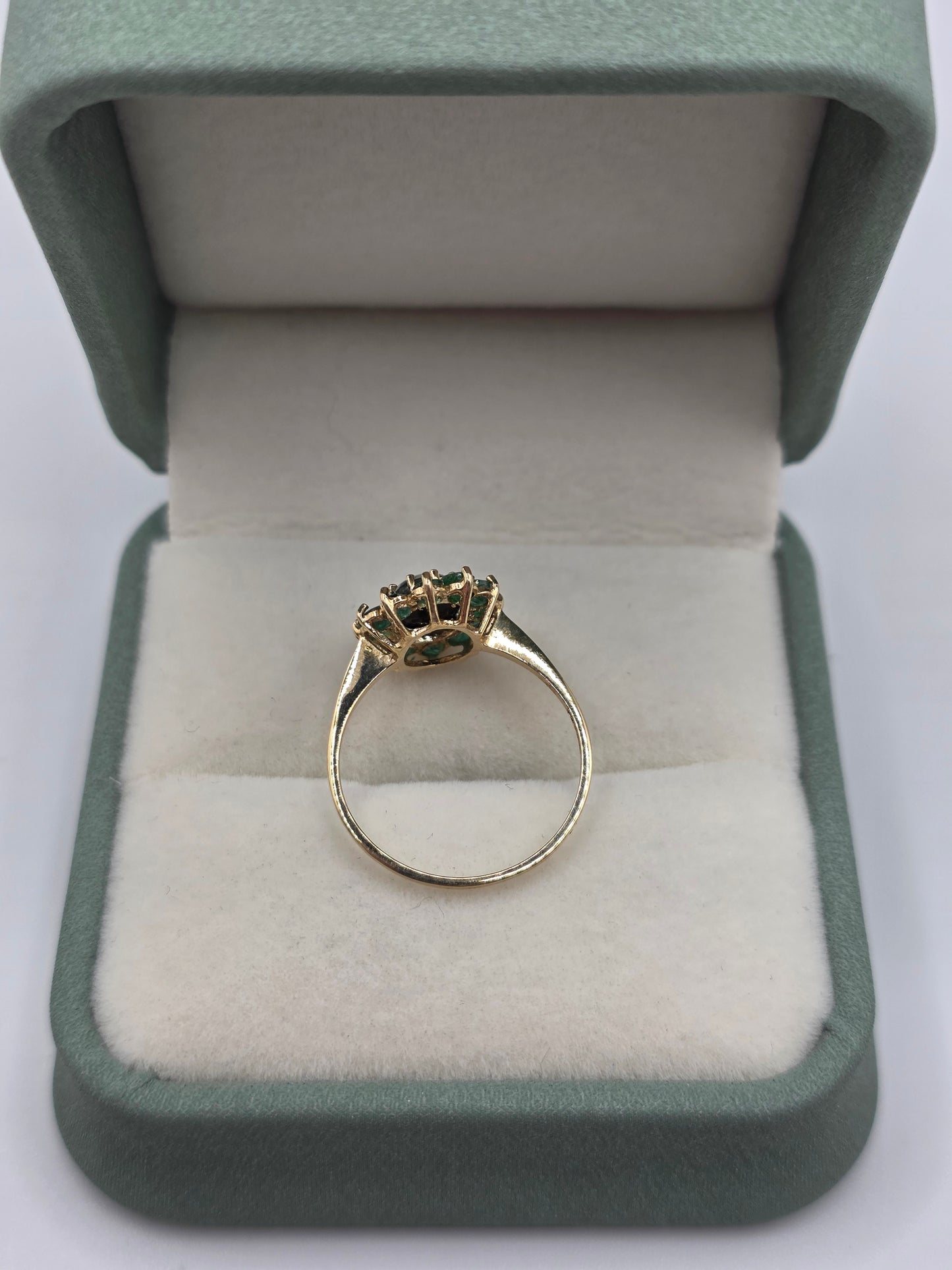 9ct gold opal triplet and emerald ring